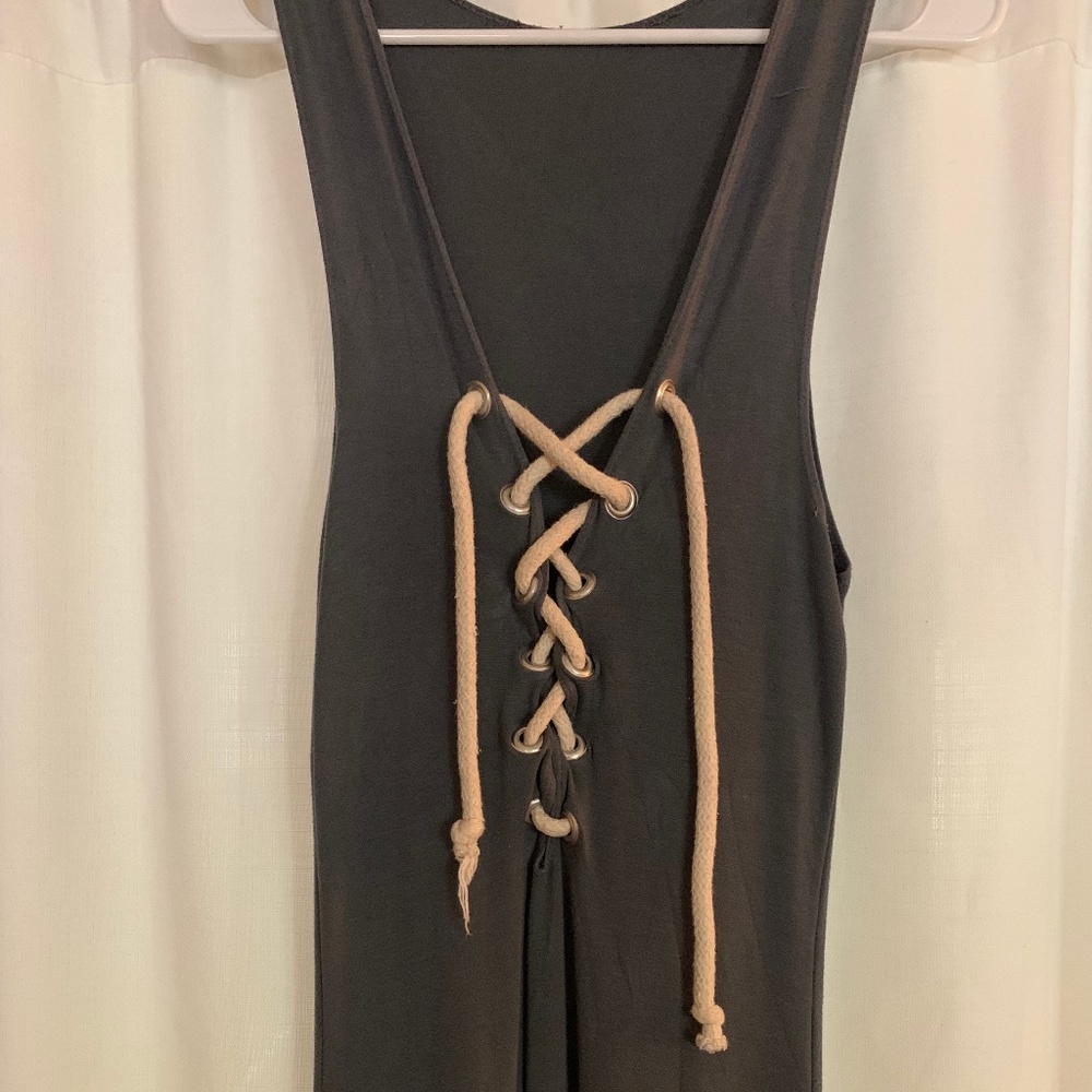 American Eagle Front Rope Tie-up Maxi Dress